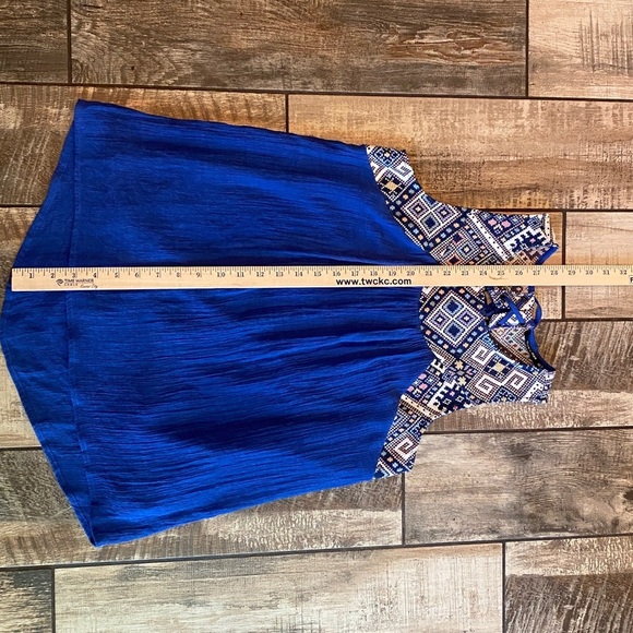 Doe & Rae Royal Blue Tank with Embroidered Accents - Picture 10 of 13